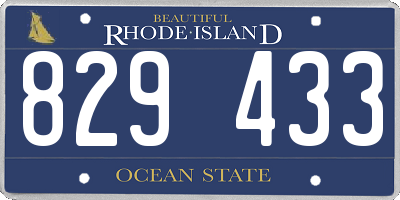 RI license plate 829433