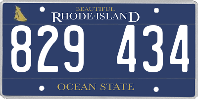 RI license plate 829434