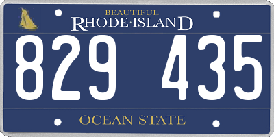 RI license plate 829435