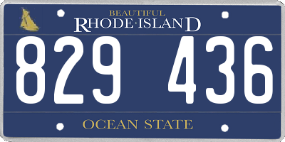 RI license plate 829436