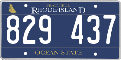 RI license plate 829437