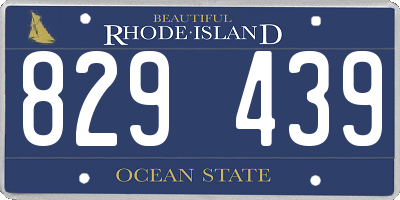 RI license plate 829439