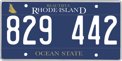 RI license plate 829442