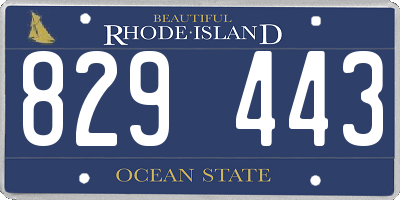 RI license plate 829443