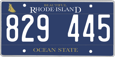 RI license plate 829445