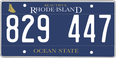 RI license plate 829447