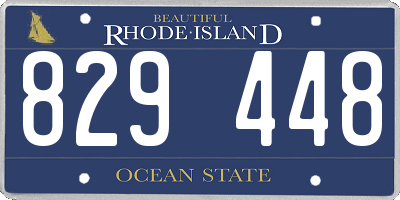 RI license plate 829448