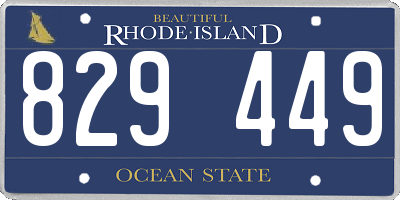 RI license plate 829449