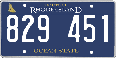 RI license plate 829451