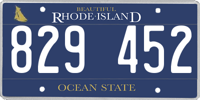 RI license plate 829452