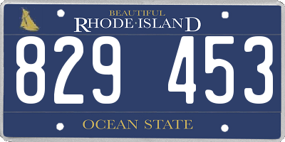 RI license plate 829453