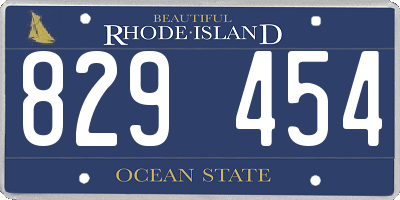 RI license plate 829454