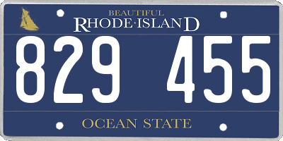 RI license plate 829455