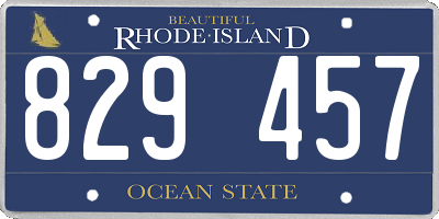 RI license plate 829457
