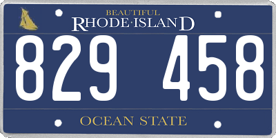 RI license plate 829458