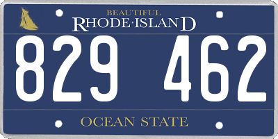 RI license plate 829462