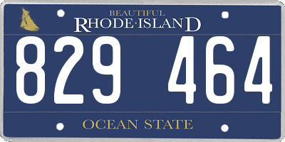 RI license plate 829464