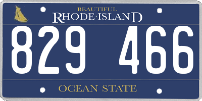 RI license plate 829466