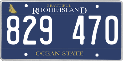 RI license plate 829470