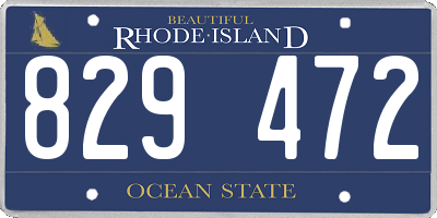 RI license plate 829472