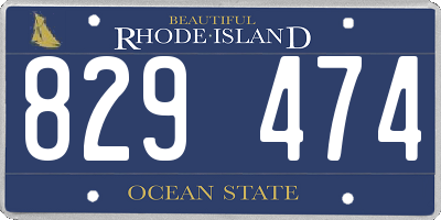 RI license plate 829474