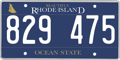 RI license plate 829475