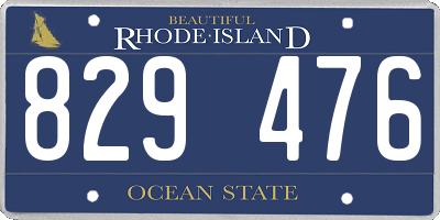RI license plate 829476