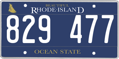 RI license plate 829477