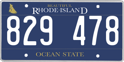 RI license plate 829478