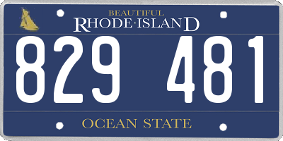 RI license plate 829481