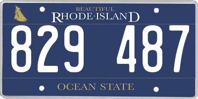 RI license plate 829487