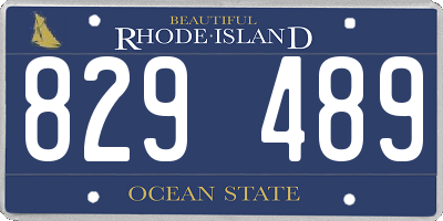 RI license plate 829489
