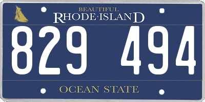 RI license plate 829494