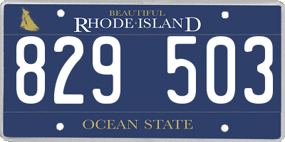 RI license plate 829503