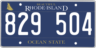 RI license plate 829504