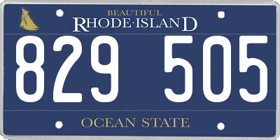 RI license plate 829505