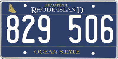 RI license plate 829506