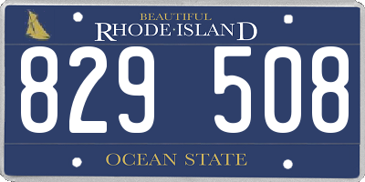 RI license plate 829508