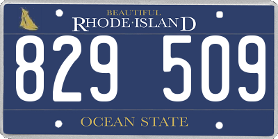 RI license plate 829509