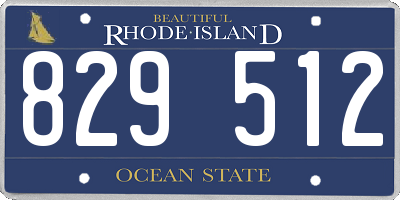 RI license plate 829512