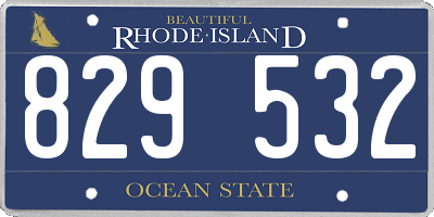 RI license plate 829532