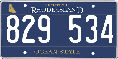RI license plate 829534