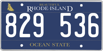 RI license plate 829536