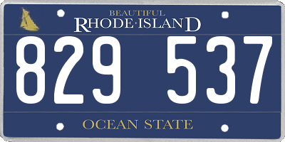 RI license plate 829537