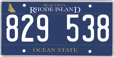RI license plate 829538