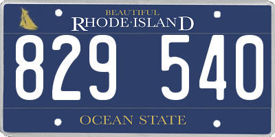 RI license plate 829540