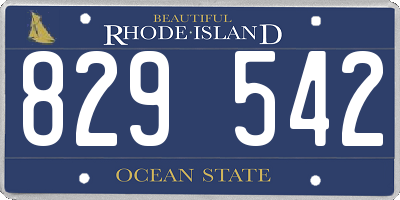 RI license plate 829542