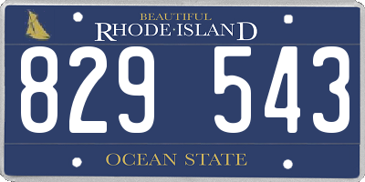 RI license plate 829543