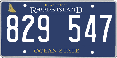 RI license plate 829547
