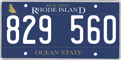 RI license plate 829560